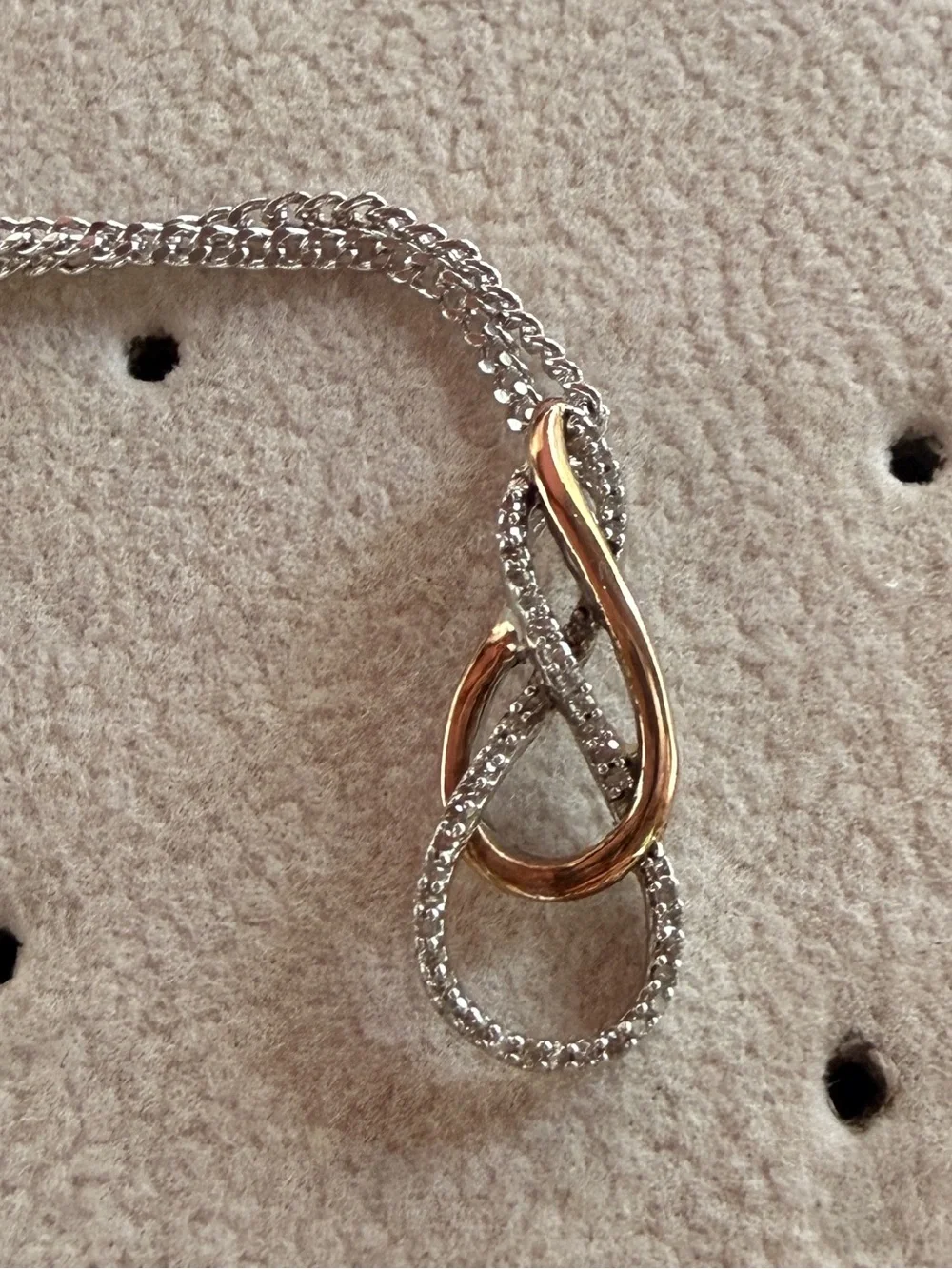 Zales diamond Two-Tone Gold & Silver Infinity Pendant Necklace - Women Jewelry
